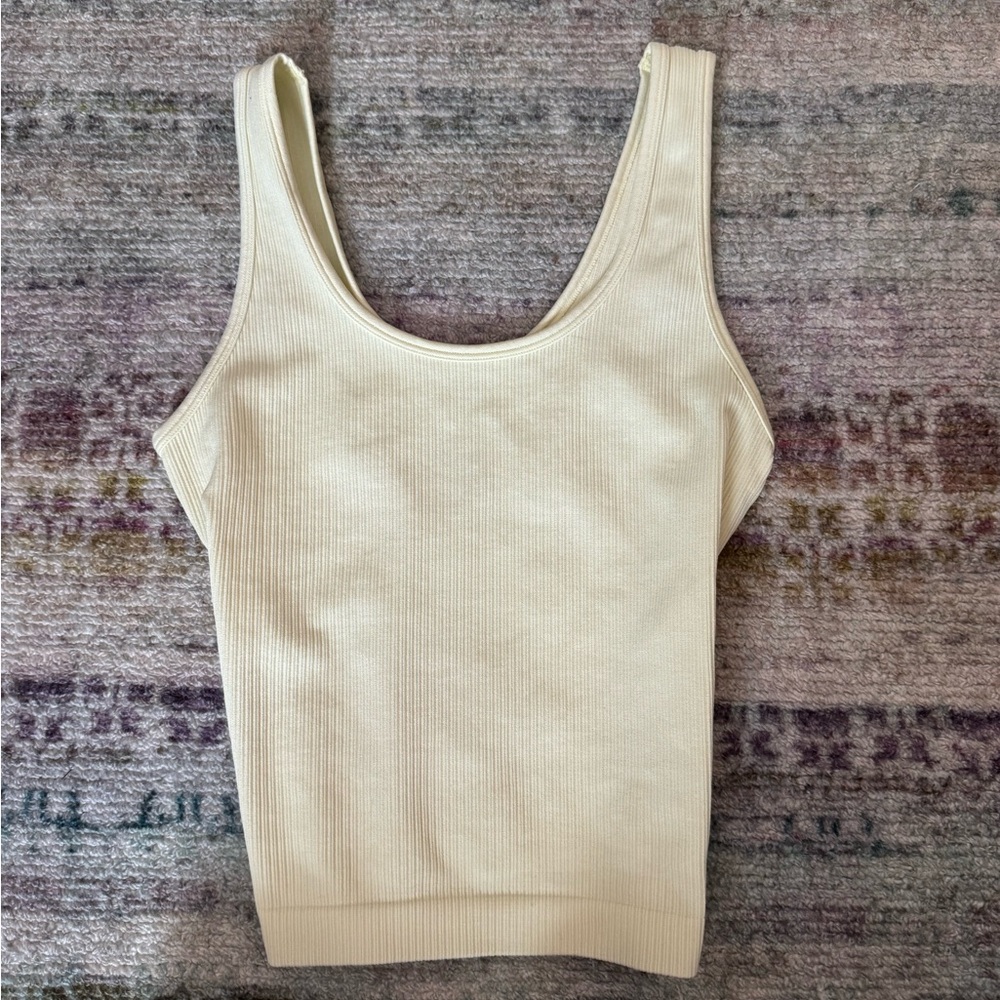a new day Off-White Ribbed Tank Top